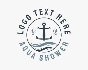 Anchor Marine Wave logo design