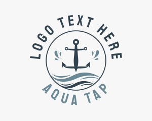 Anchor Marine Wave logo design