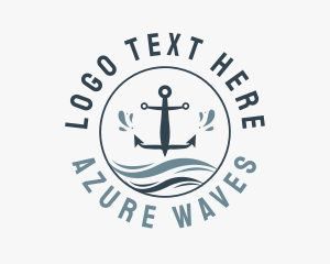 Anchor Marine Wave logo design