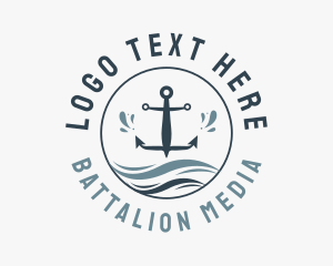 Anchor Marine Wave logo design