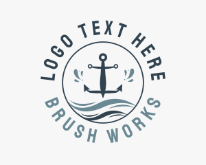 Anchor Marine Wave logo design