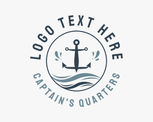 Anchor Marine Wave logo design