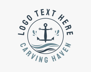 Anchor Marine Wave logo design