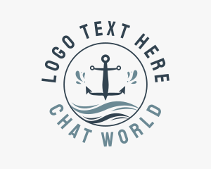 Anchor Marine Wave logo design