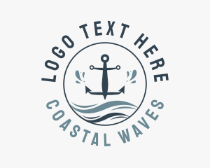 Anchor Marine Wave logo design