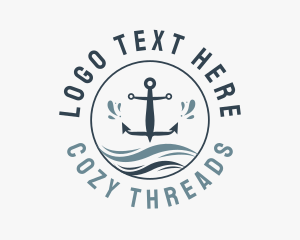 Anchor Marine Wave logo design