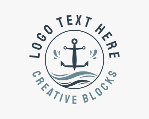 Anchor Marine Wave logo design