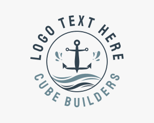 Anchor Marine Wave logo design