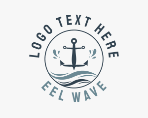 Anchor Marine Wave logo design