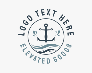 Anchor Marine Wave logo design