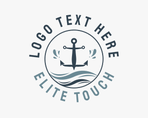 Anchor Marine Wave logo design