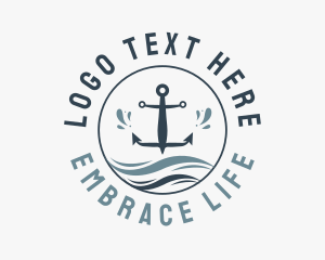 Anchor Marine Wave logo design