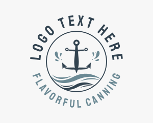 Anchor Marine Wave logo design