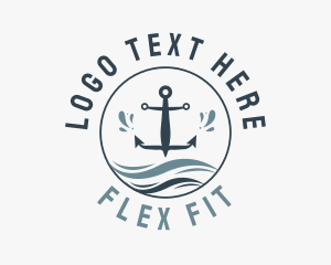 Anchor Marine Wave logo design