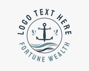 Anchor Marine Wave logo design