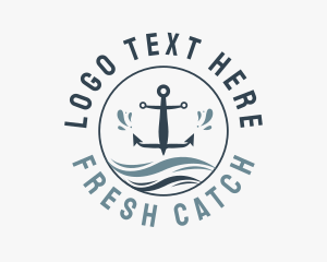 Anchor Marine Wave logo design