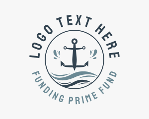 Anchor Marine Wave logo design