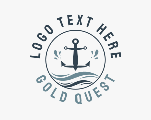 Anchor Marine Wave logo design