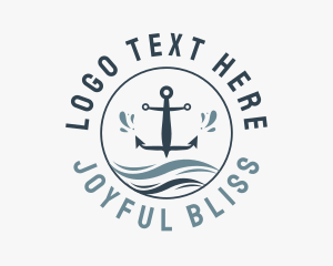 Anchor Marine Wave logo design