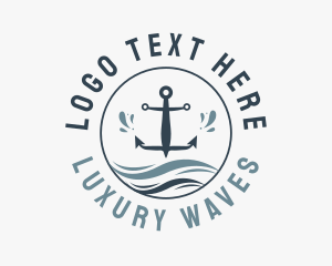 Anchor Marine Wave logo design