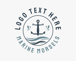 Anchor Marine Wave logo design