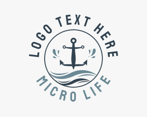 Anchor Marine Wave logo design