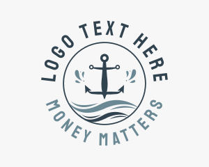 Anchor Marine Wave logo design