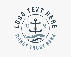 Anchor Marine Wave logo design