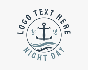 Anchor Marine Wave logo design