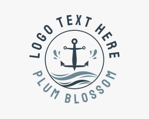 Anchor Marine Wave logo design