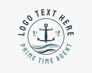 Anchor Marine Wave logo design