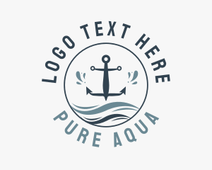 Anchor Marine Wave logo design