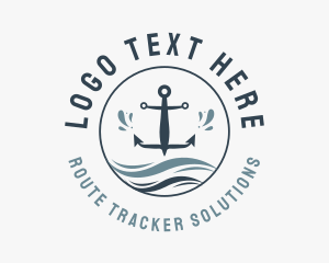 Anchor Marine Wave logo design