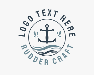 Anchor Marine Wave logo design