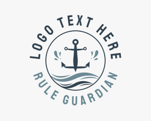 Anchor Marine Wave logo design