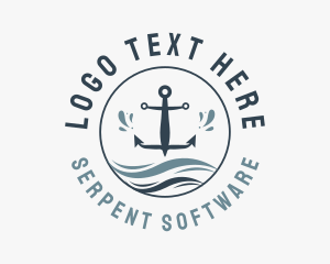 Anchor Marine Wave logo design