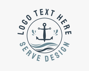 Anchor Marine Wave logo design