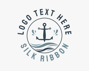 Anchor Marine Wave logo design