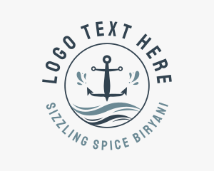 Anchor Marine Wave logo design