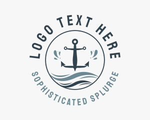 Anchor Marine Wave logo design