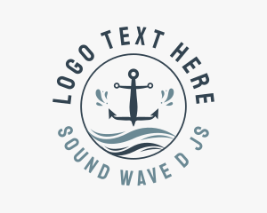 Anchor Marine Wave logo design