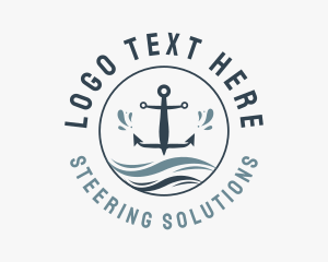 Anchor Marine Wave logo design