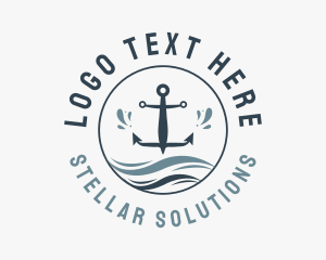 Anchor Marine Wave logo design