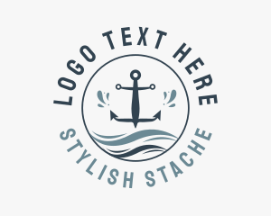 Anchor Marine Wave logo design