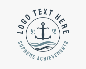 Anchor Marine Wave logo design