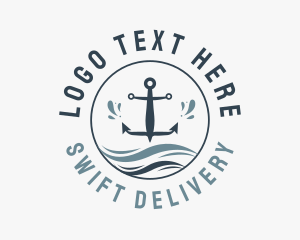 Anchor Marine Wave logo design