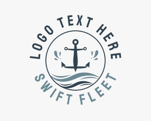 Anchor Marine Wave logo design