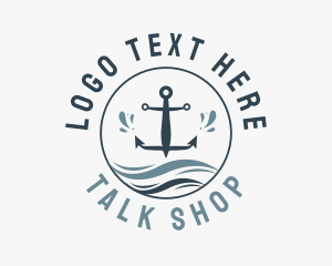 Anchor Marine Wave logo design