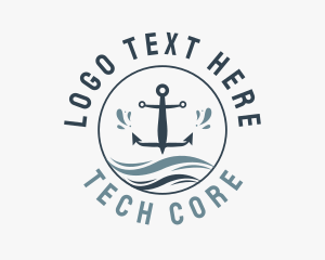 Anchor Marine Wave logo design