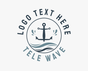 Anchor Marine Wave logo design